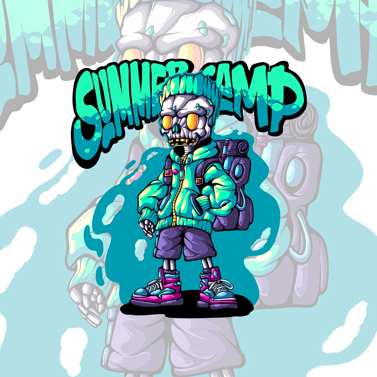 Summer Camp Skull rendition image