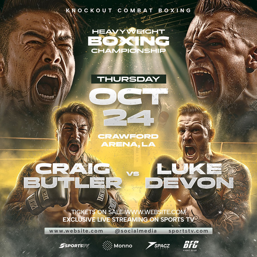 Boxing Poster PSD Template rendition image