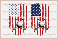Distressed Golf American Flag