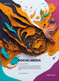 Flyer design with abstract illustration