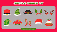 Christmas Carnival Hat Vector Set