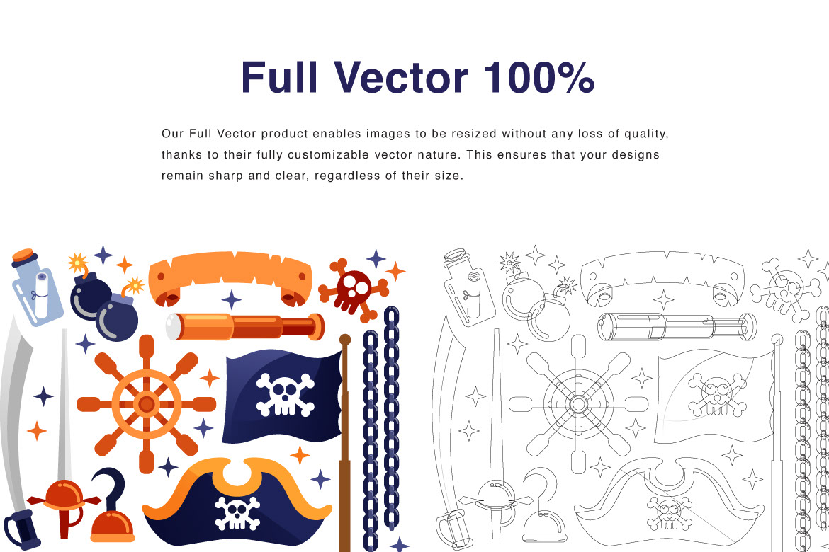 Pirates Elements Vector Illustration rendition image