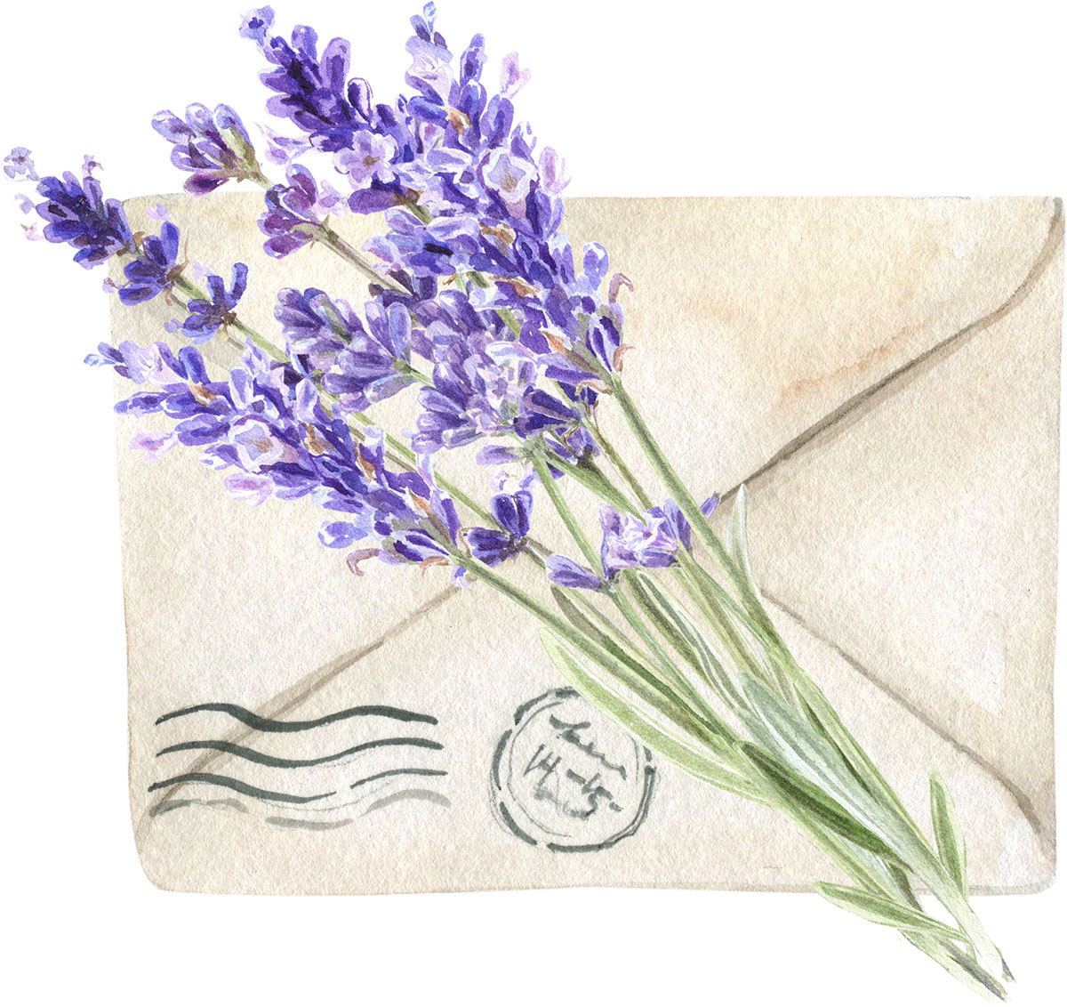 Lavender composition rendition image