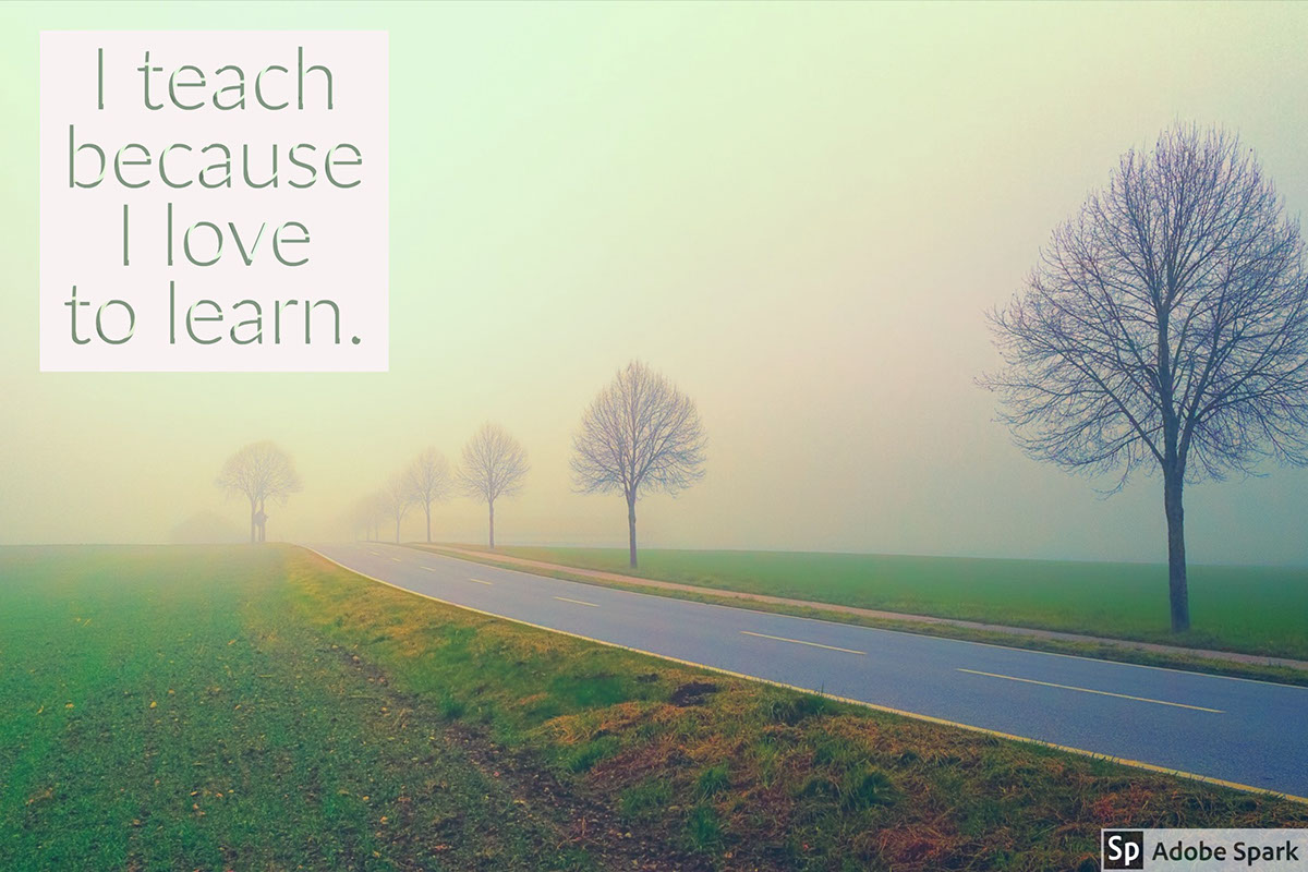 I teach because I love to learn. I teach because I love to learn.