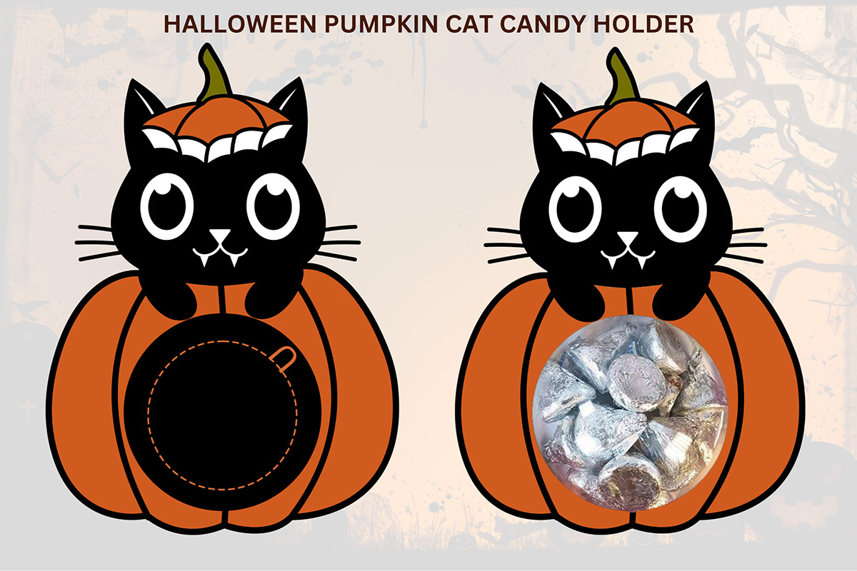 Halloween Pumpkin Cat rendition image