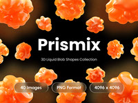 Prismix - Holographic 3D Liquid Blob Abstract Shapes Collection