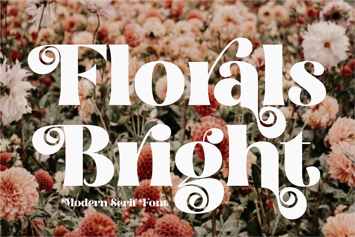 Florals Bright Typeface rendition image