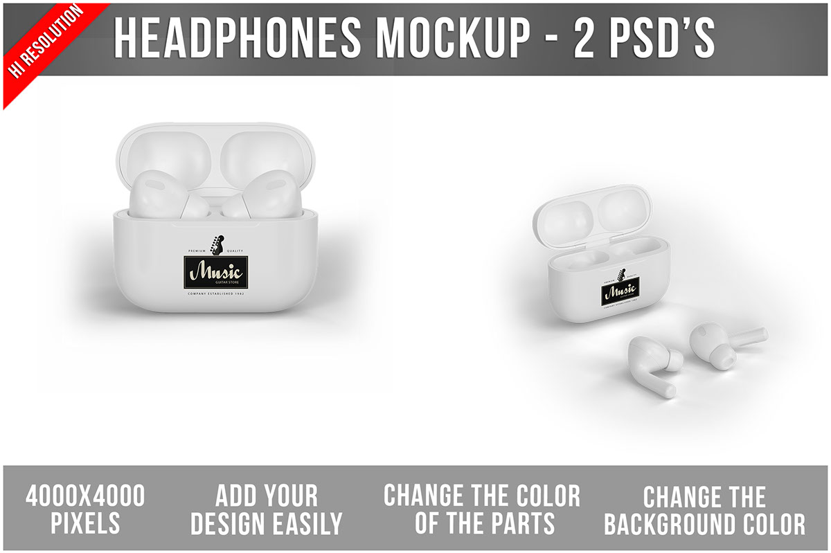 Wireless Headphones Mockup rendition image