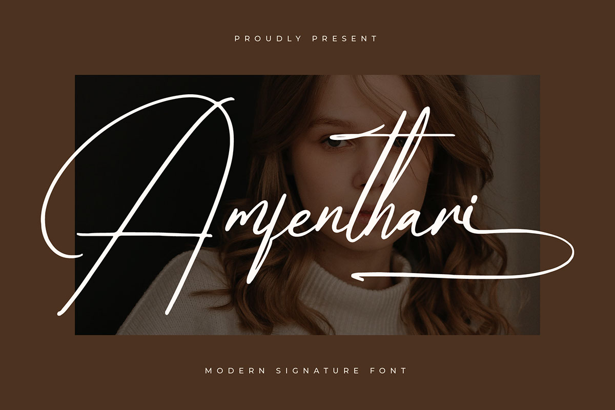 Amfenthari - Modern Signature Font rendition image