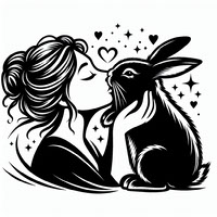 Girl kissing bunny Ai File