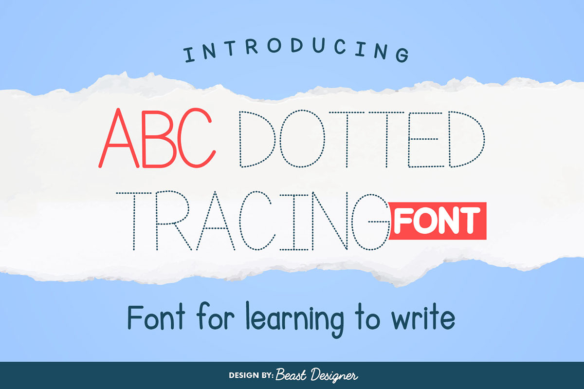 ABC Dotted Tracing Font rendition image