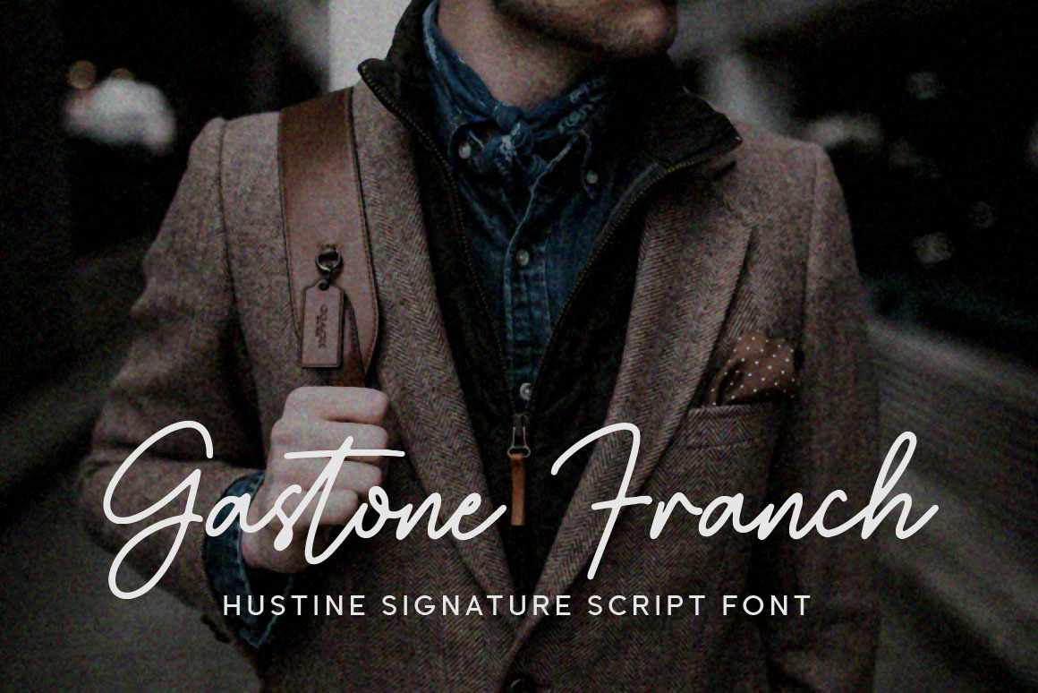 Hustine Signature Script Font rendition image