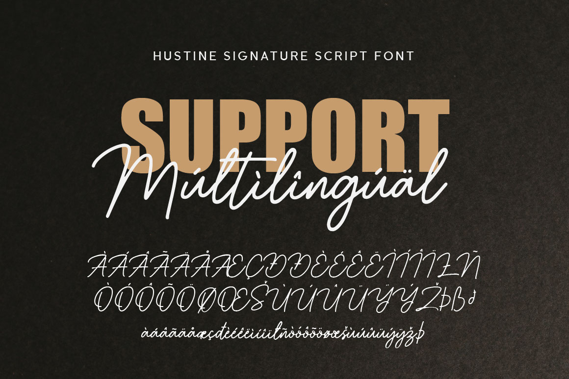 Hustine Signature Script Font rendition image