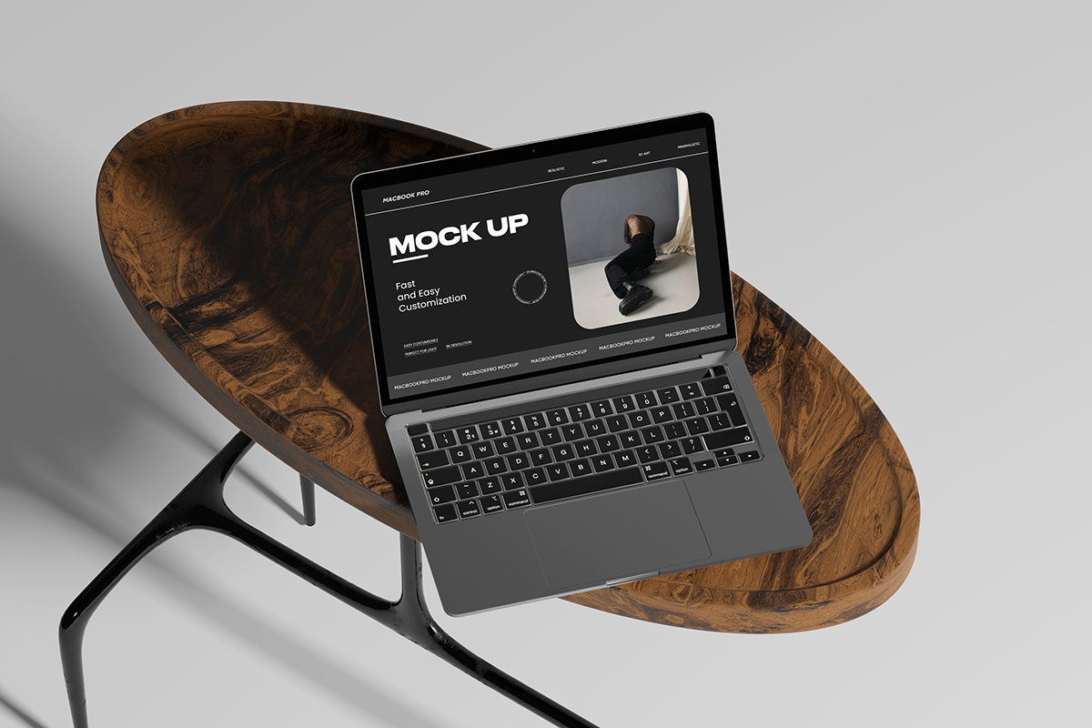 Realistic Macbook Mockup rendition image