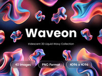 Waveon - Holographic Iridescent 3D Liquid Wavy Abstract Shapes Collection
