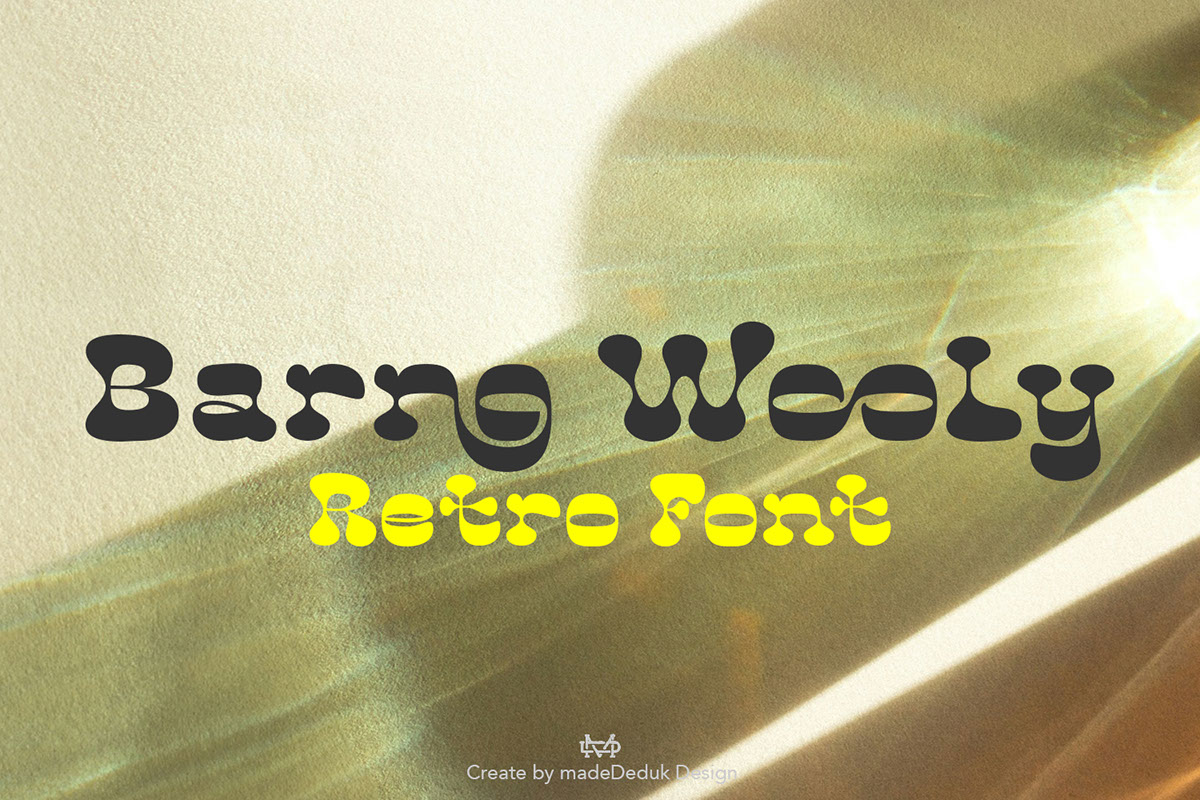 Barno Wooly Retro Font rendition image
