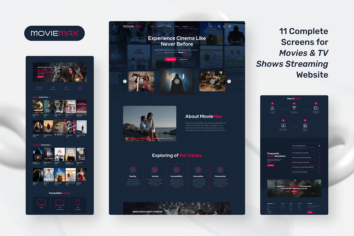 MovieMax Figma Template rendition image