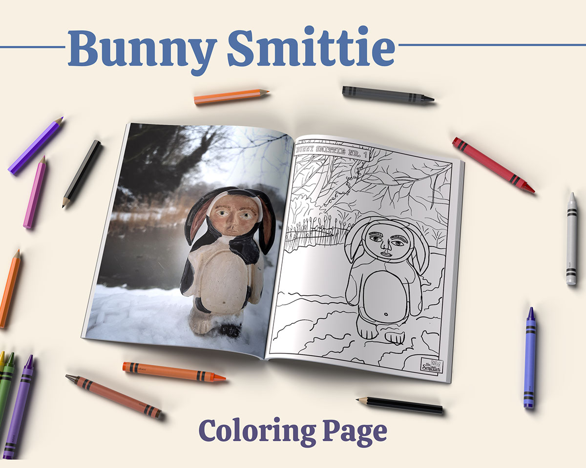 Coloring page of Bunny Smittie rendition image
