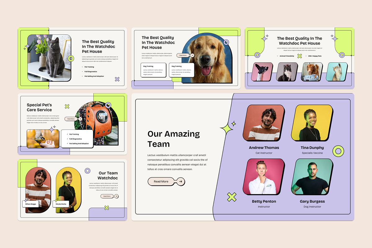 Watchdoc - Pets Care and Animal PowerPoint Template rendition image