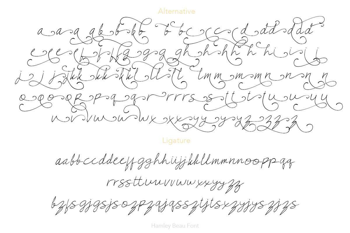 Hamley Beau Handwritten Font rendition image