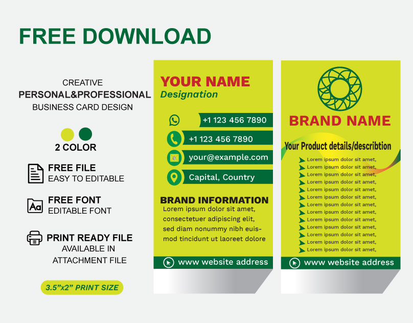 Modern and creative Professional Business Card design Layout template rendition image