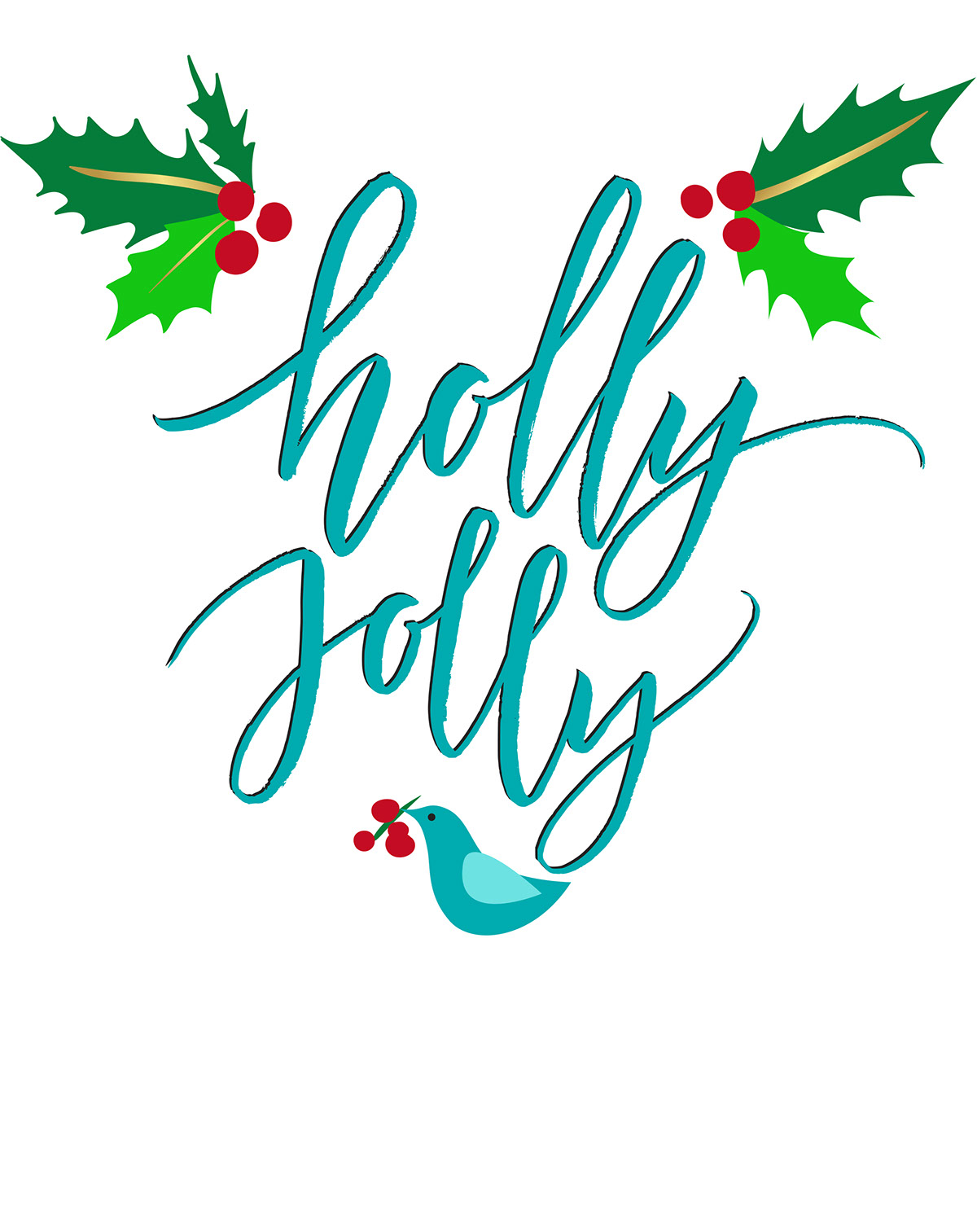 Have a Holly Jolly Christmas T-shirt rendition image