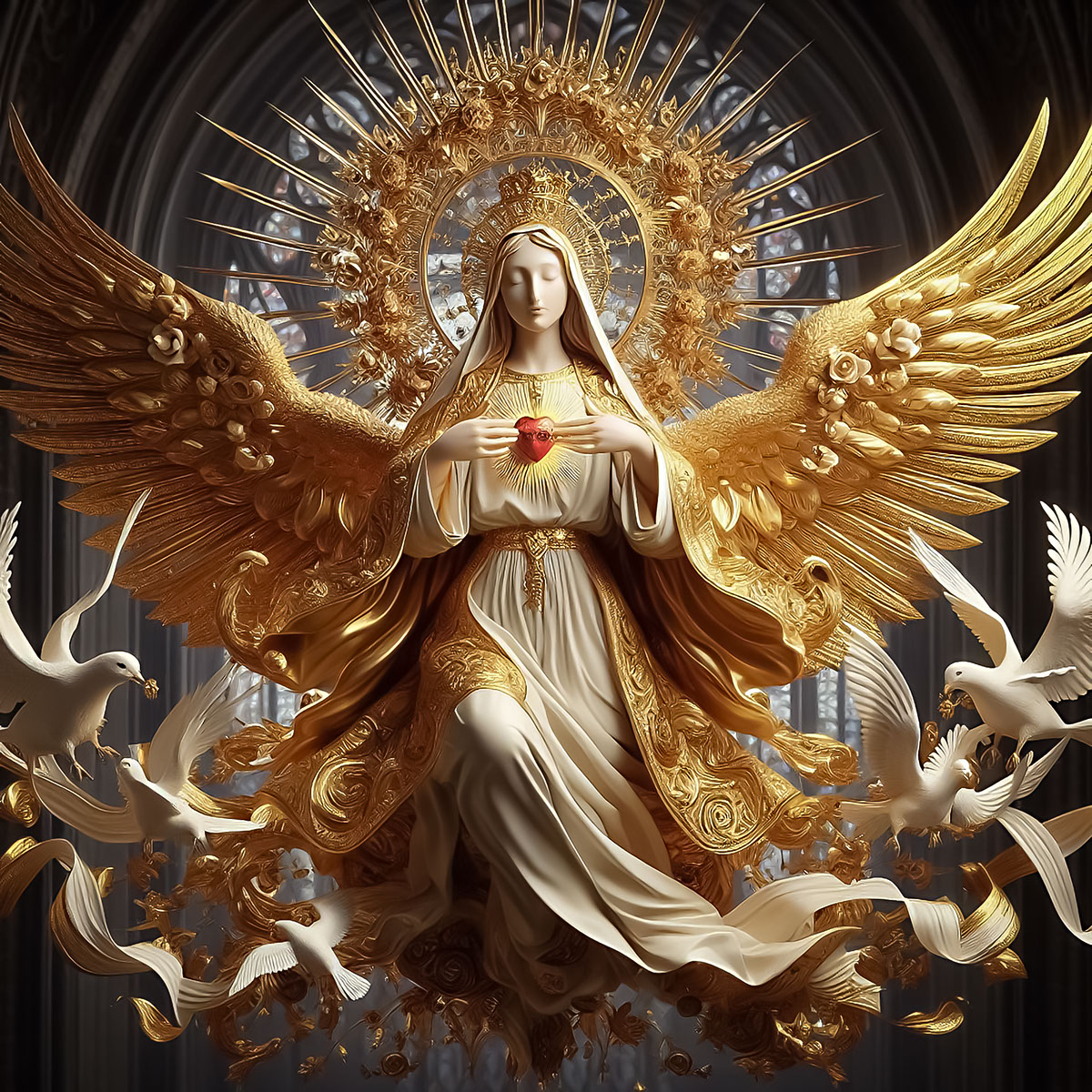 Virgin Mary Divine Radiance rendition image