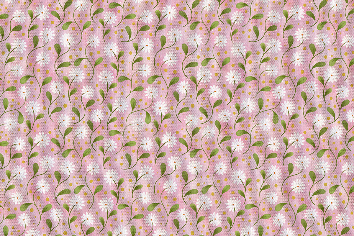 White Flowers - Seamless pink and blue patterns rendition image