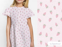 Pink strawberry seamless pattern - 1754