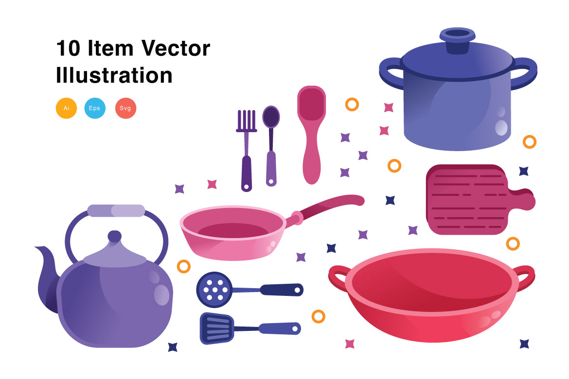 Kitchen Utensils Object Illustration rendition image