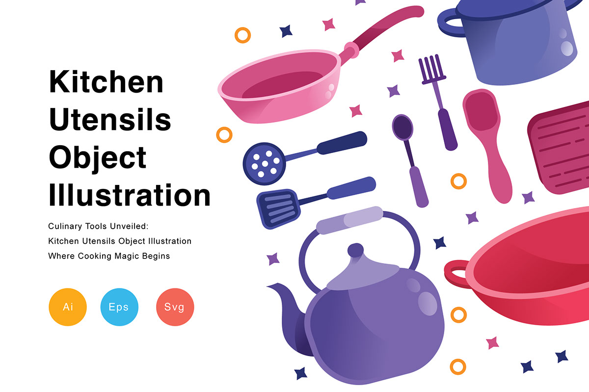 Kitchen Utensils Object Illustration rendition image