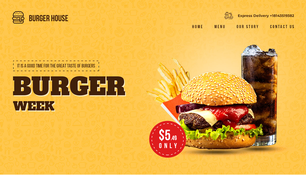 Burger House Website rendition image