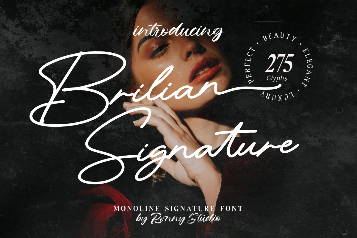 Brilian Signature - Monoline Signature Font rendition image