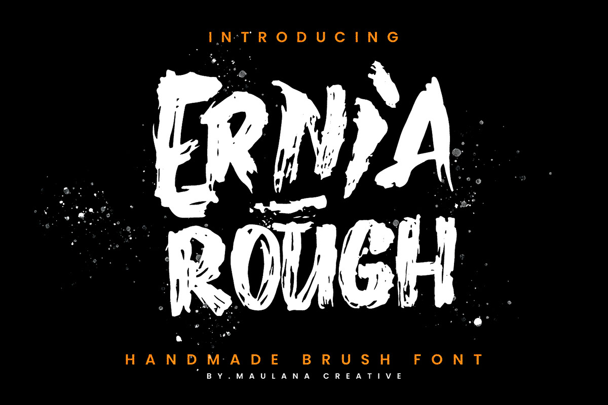Ernia Rough Handmade Brush Font rendition image