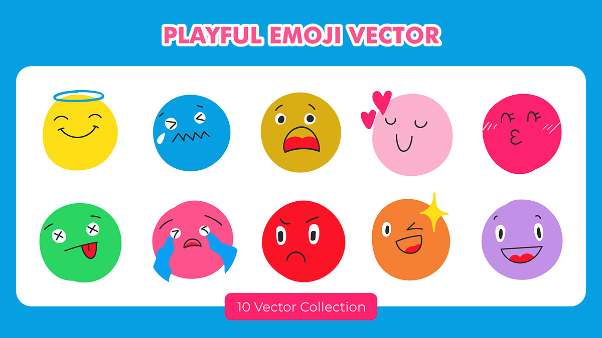 Playful Emoji Vector Set rendition image