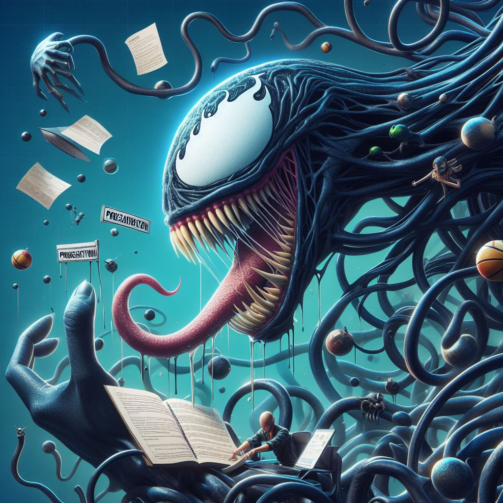 Venom indicating procrastination rendition image