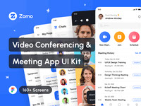 Zomo - Video Conferencing and Online Meeting App UI Kit