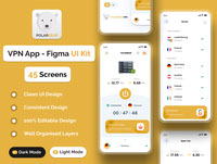 VPN Mobile App UI Kit - Figma UI Kit - Polarbear