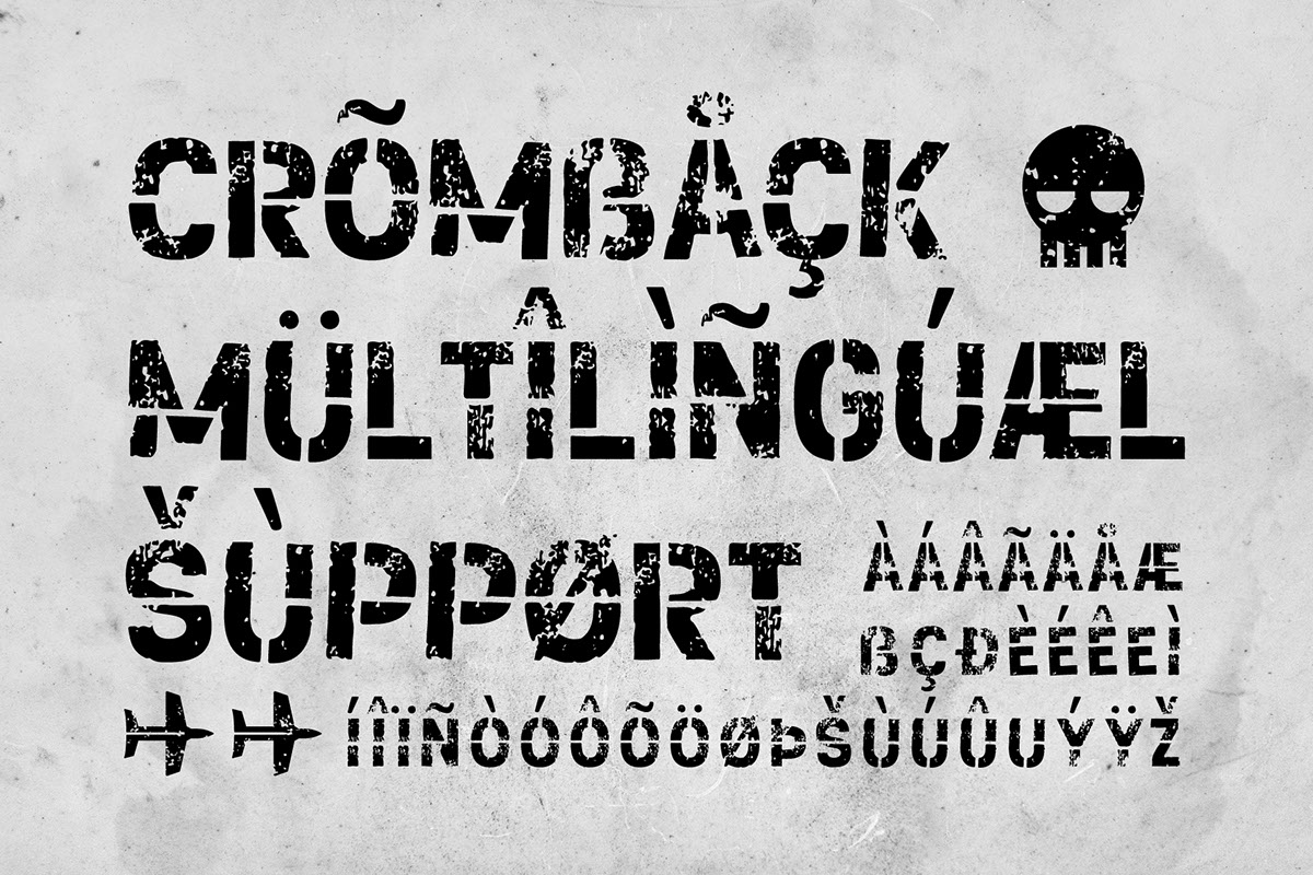 Cromback - Stencil Grunge Sans Font rendition image