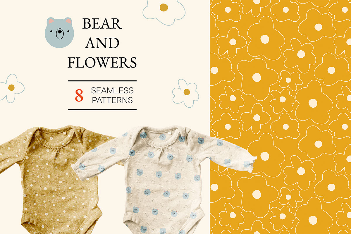 Bear and flowers rendition image