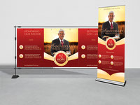 Pastor Anniversary Banner-Red-Gold