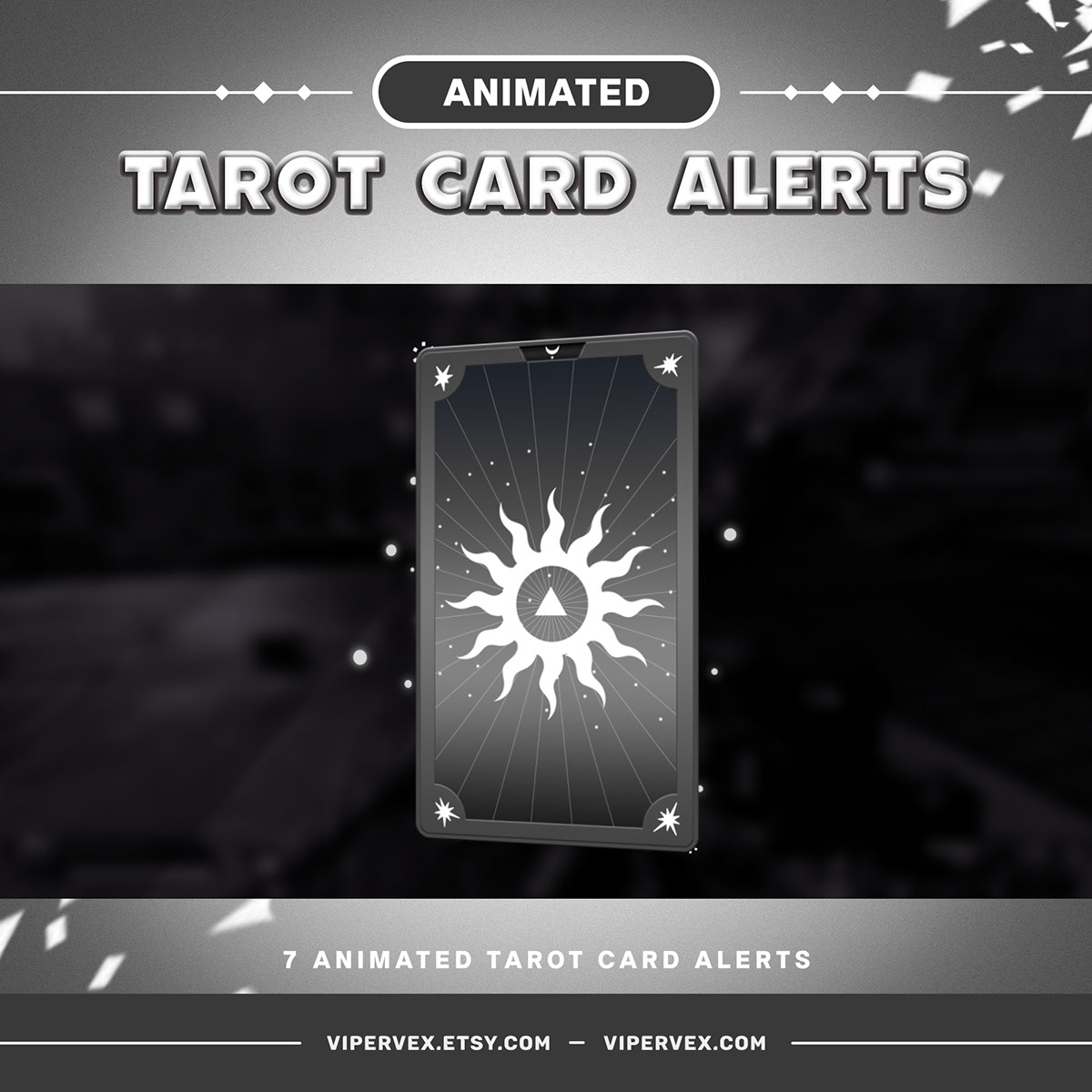Black Tarot Cards Animated Stream Alerts rendition image