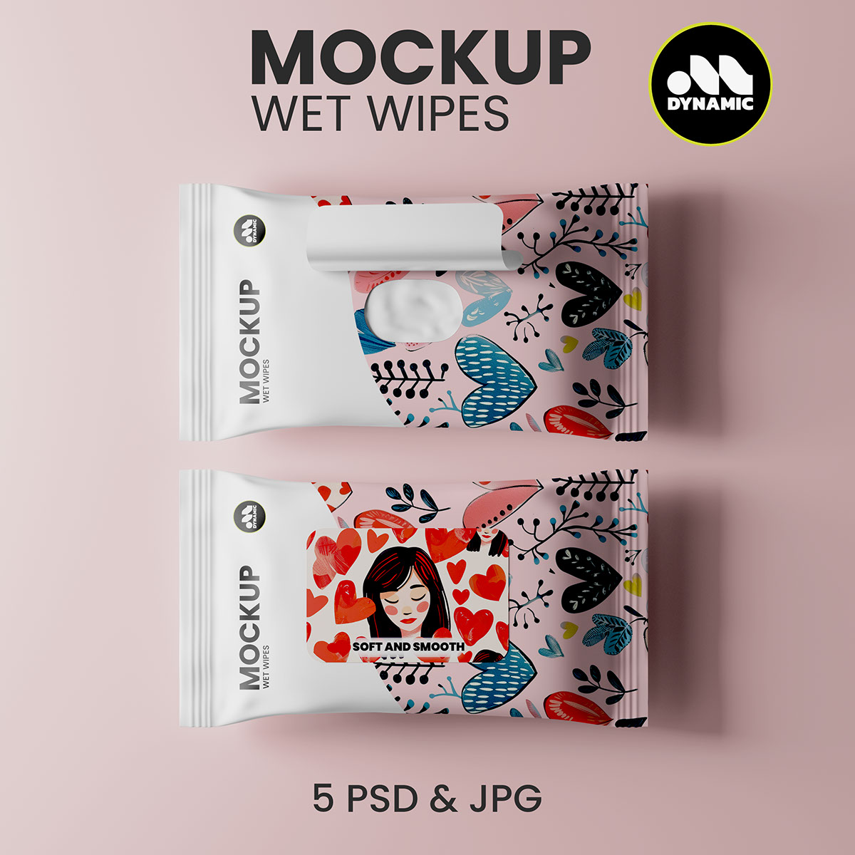 Wet wipes Mockup Photoshop rendition image