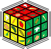 Vegetable puzzle cube logo