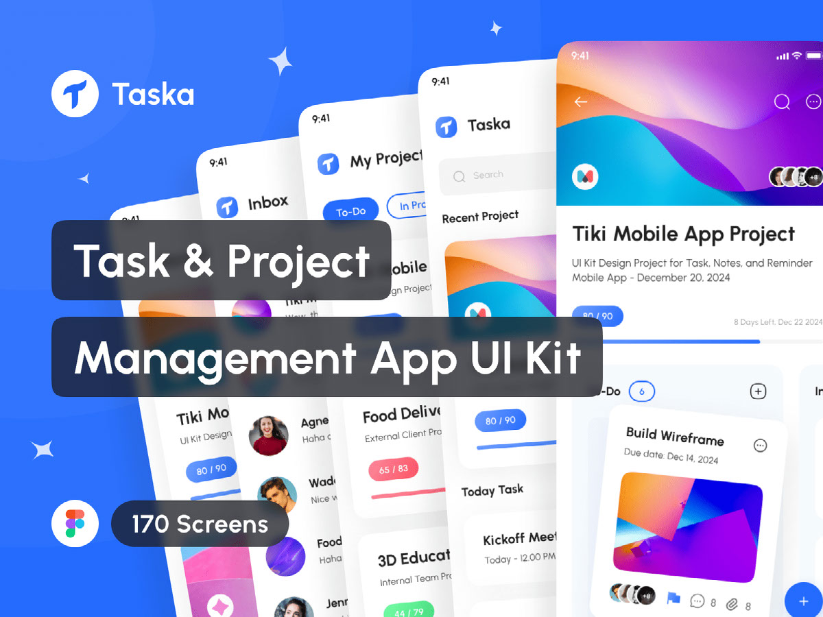 Taska - Task and Project Management App UI Kit on Behance :: Behance
