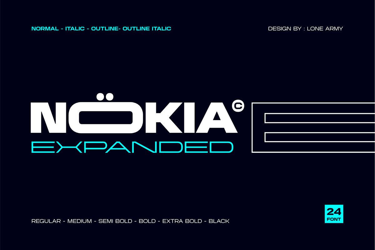 Nokia Expanded Font Family rendition image