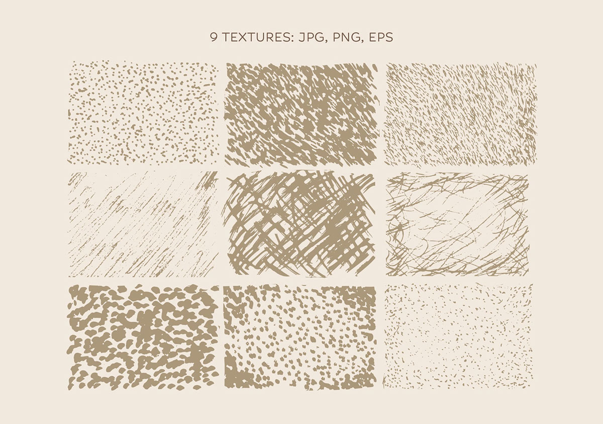144 Brushes and 9 textures for Adobe Illustrator vector stroke splatter brushes pattern brushes brush set grain dots Digital Download rendition image