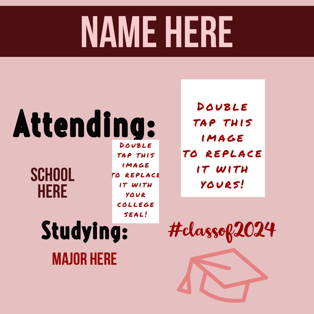 Name here Name here Attending: Studying: #classof2024 School here Major here