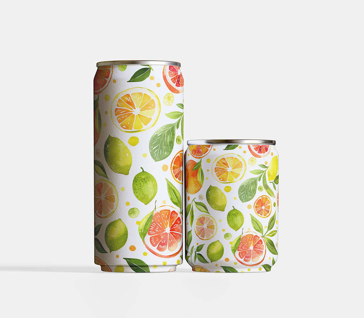 Soda can mockup isolate on white background rendition image