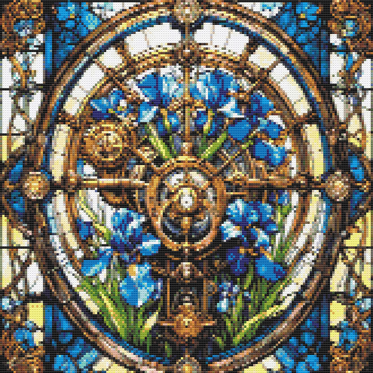 Iris and Stained Glass rendition image